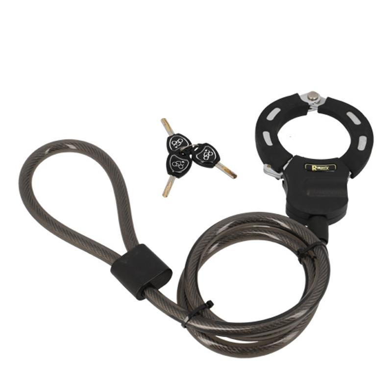 ANTIVOL VELO/TROTTINETTE MENOTTE + CABLE A BOUCLE D12X L1.20M A CLE RANGER - NOIR