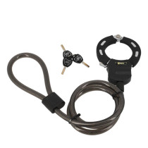 ANTIVOL VELO/TROTTINETTE MENOTTE + CABLE A BOUCLE D12X L1.20M A CLE RANGER - NOIR