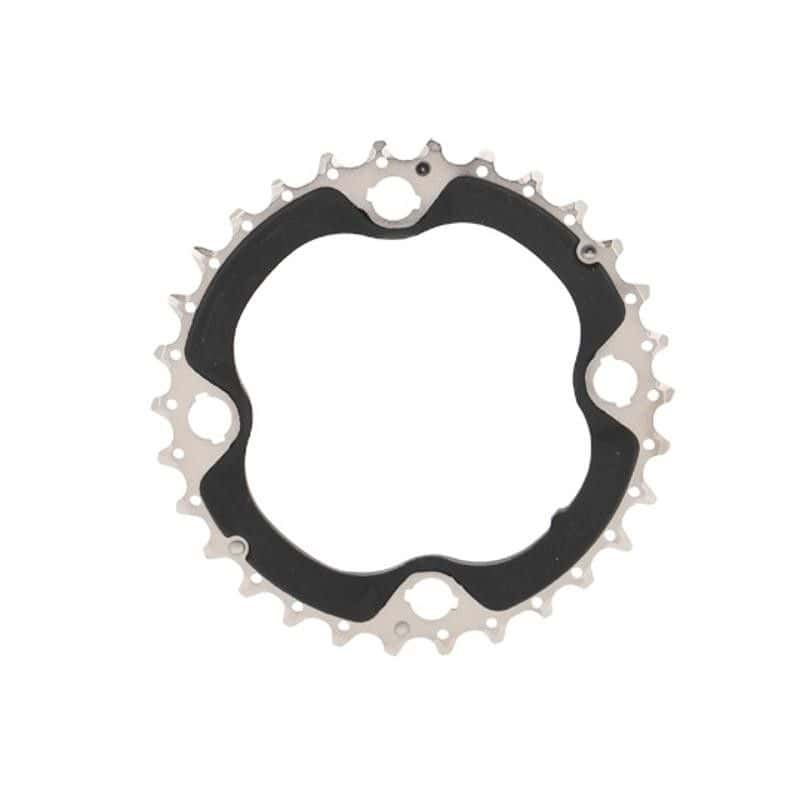 PLATEAU VTT DOUBLE DIAM 64 INTER 30DTS ARGENT 4 BRANCHES SHIMANO ORIGINE DEORE M6000 10V