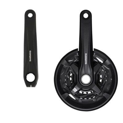 PEDALIER VTT TRIPLE 40-30-22D L175 ALU SHIMANO MT210 9V AVEC PARE CHAINE