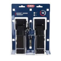 Antivol Vélo Pliable à Clé Abus L 90 cm Bordo 6000K/90 SH Twinset Noir + Supports