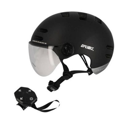 Casque Urbain Optimiz O394 Noir Mat In Mold 55/58 Clignotant