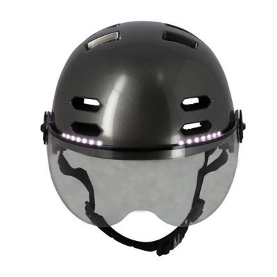 Casque Urbain Optimiz O394 Gris Brillant In Mold 58/61 Clignotant