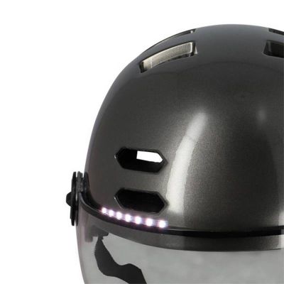 Casque Urbain Optimiz O394 Gris Brillant In Mold 58/61 Clignotant