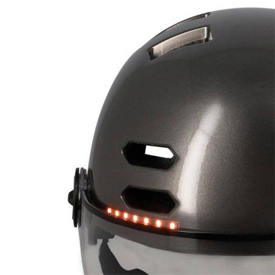 Casque Urbain Optimiz O394 Gris Brillant In Mold 58/61 Clignotant