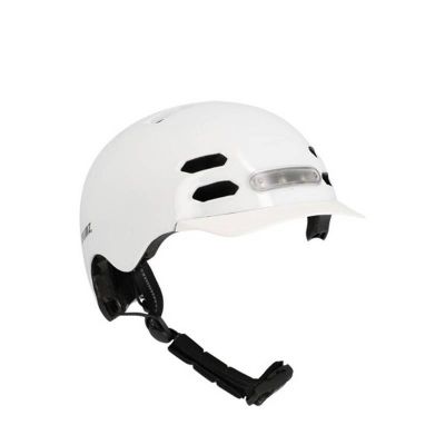 CASQUE URBAIN OPTIMIZ O394 BLANC BRILLANT IN MOLD T.M (55/58) CLIGNOTANT