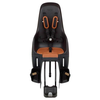 Siège de Vélo Arrière Polisport Minia Fixation Cadre Noir Coussin Marron 22 kg