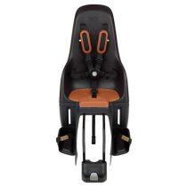 Siège de Vélo Arrière Polisport Minia Fixation Cadre Noir Coussin Marron 22 kg