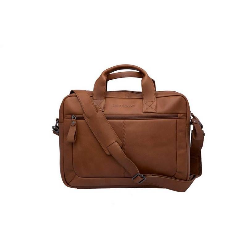 Sacoche Vélo Porte-Bagages NEWLOOXS Cuir Luko Cognac 10 L 42cm x 6cm x 30cm