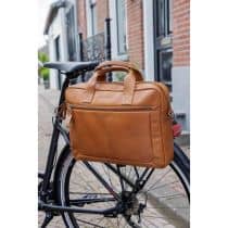 Sacoche Vélo Porte-Bagages NEWLOOXS Cuir Luko Cognac 10 L 42cm x 6cm x 30cm