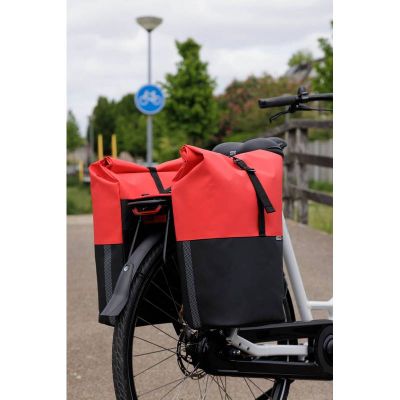 Sacoches Vélo Porte-Bagages à Pont NEWLOOXS Nyborg Rouge/Noir MIK 34 L