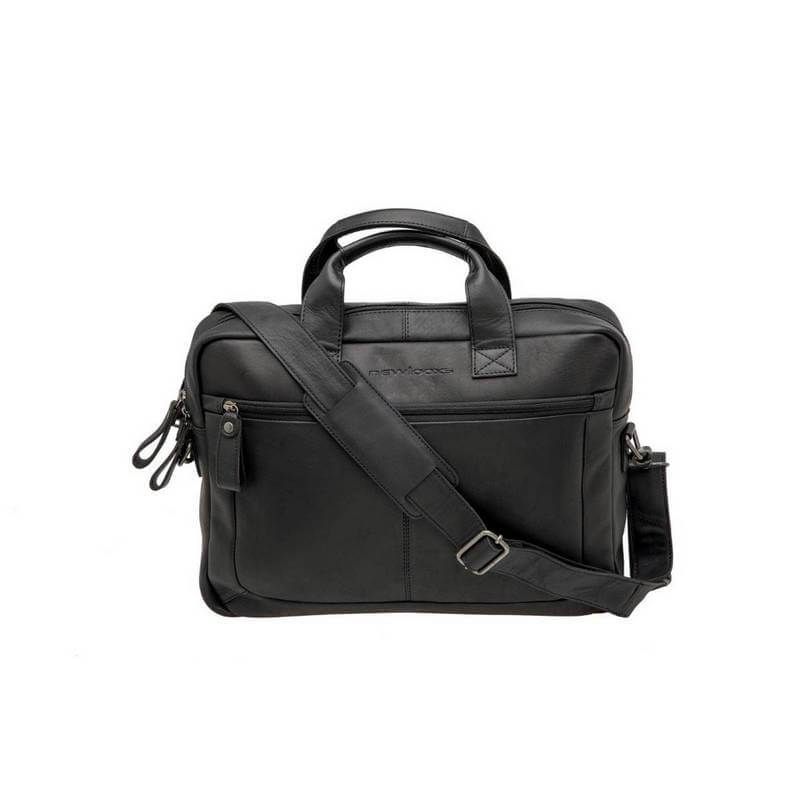 Sacoche Vélo Porte-Bagages NEWLOOXS Cuir Luko Noir 10 L 42cm x 6cm x 30cm