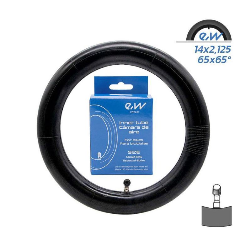 Chambre à Air Vélo Électrique/VAE eWheels 14"X2.125 Valve Schrader Coudée 65°/L.30mm