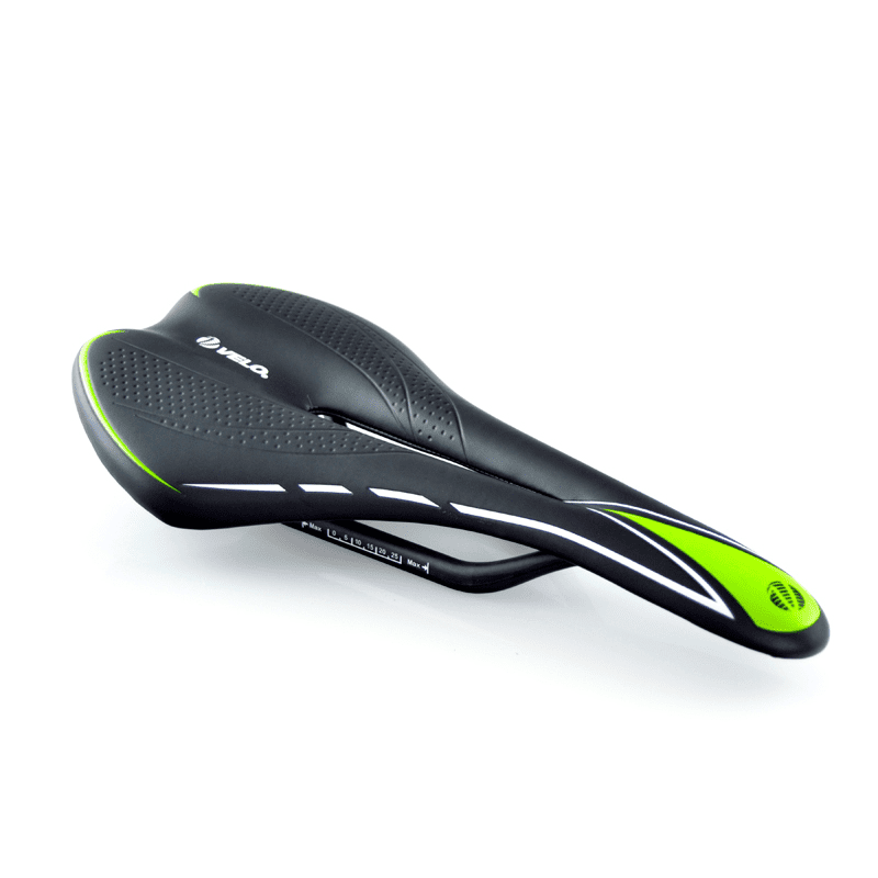 Selle Vélo Racing VELO Miles I0 Découpe de Zone Rails en Carbone pour Homme Noir/Vert
