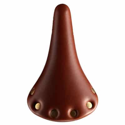 Selle Vélo avec Ressort VELO Cuir Brun + Rivet