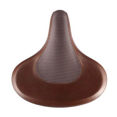Selle Vélo VELO Cruiser sans Ressort Cuir/Toile Brun