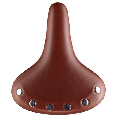 Selle Vélo VELO Cruiser sans Ressort Cuir Brun + Rivet