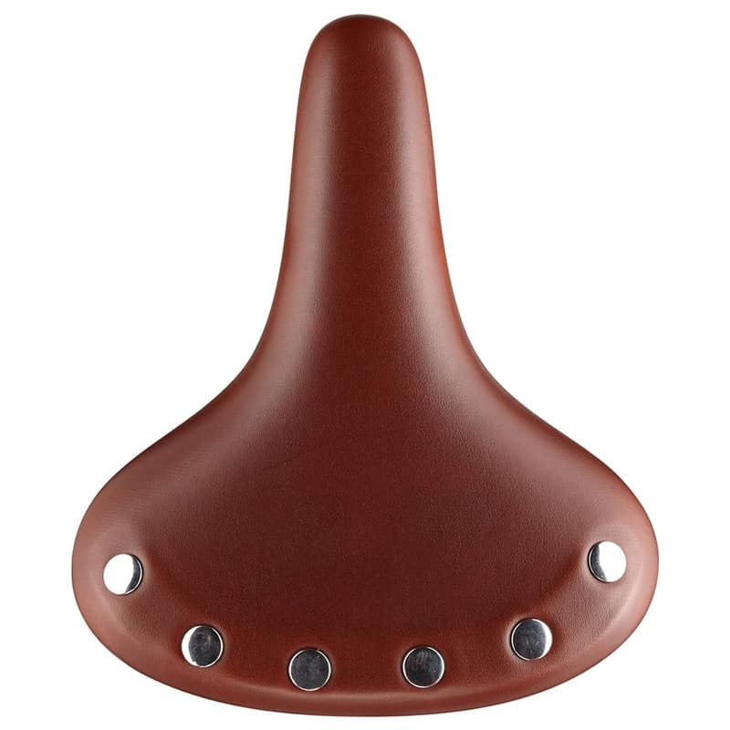 Selle Vélo VELO Cruiser sans Ressort Cuir Brun + Rivet