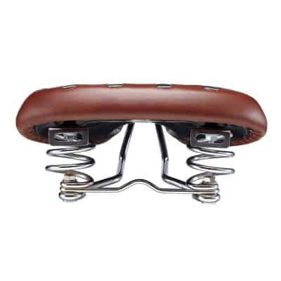 Selle Vélo VELO Cruiser sans Ressort Cuir Brun + Rivet
