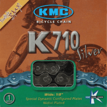Chaîne de Vélo KMC K1 Wide 1 Vitesse 110 Maillons Argent / Noir