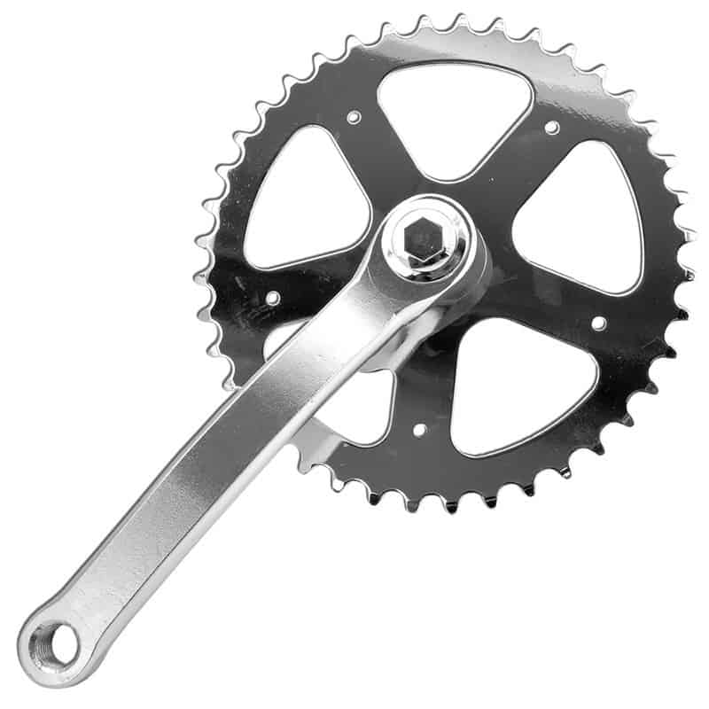Pédalier Plateau Simple PROWHEEL Vitesse Unique 40 Dents Manivelle L. 165 mm