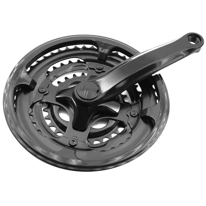 Pédalier Plateau Triple PROWHEEL Système 3x7 / 3x8 Manivelle L. 170 mm