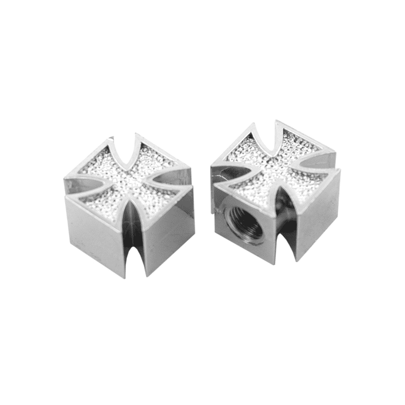 Bouchons de Valves Schrader V BIKE Croix Chromé