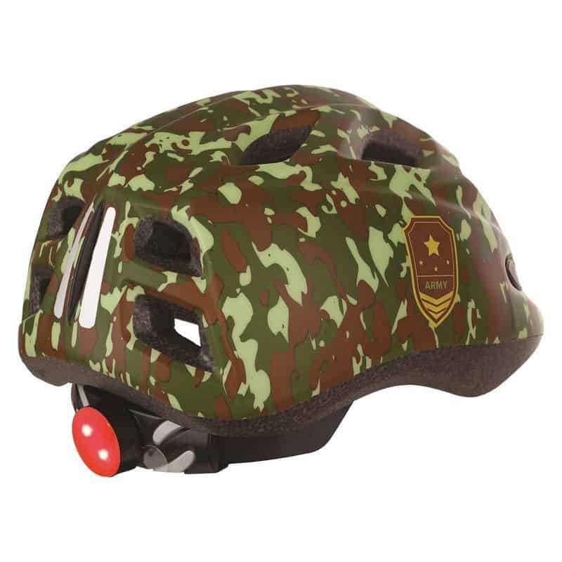 Casque Enfant POLISPORT Militaire Junior avec Lumière LED Taille S