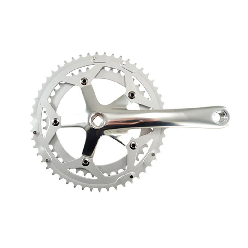 PEDALIER ROUTE DOUBLE 52-42D L170 LASCO ARGENT 8/9/10V (AXE CARRE 113)