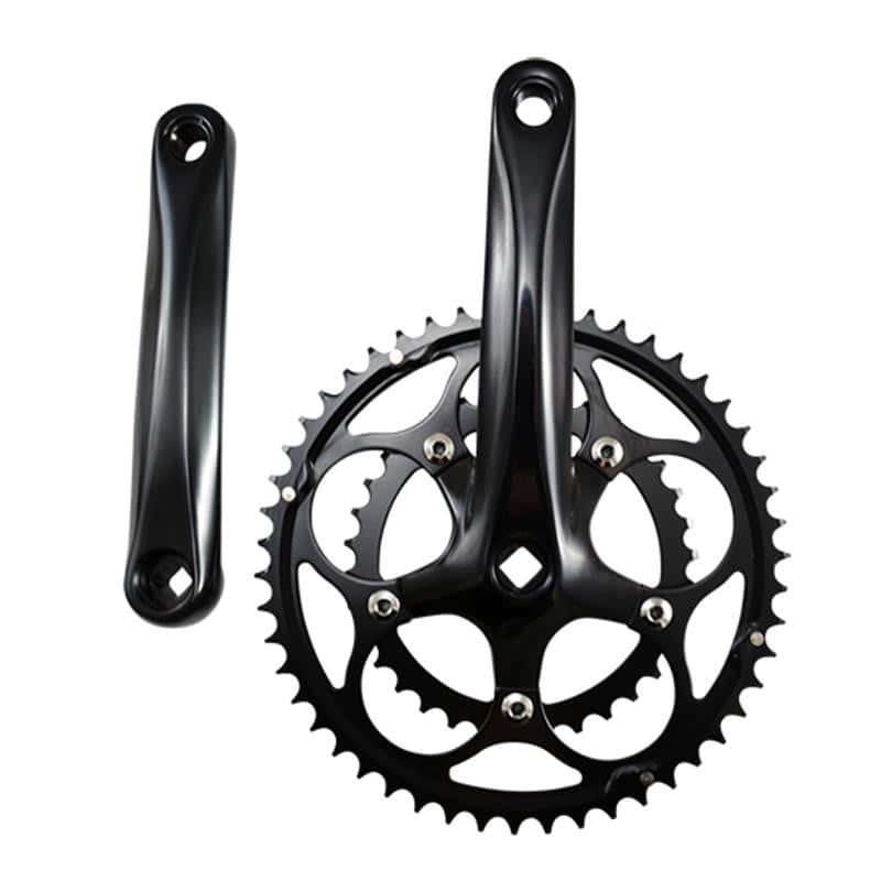 PEDALIER ROUTE COMPACT 50-34D L170 LASCO NOIR ALU 8/9/10V (AXE CARRE 110MM)