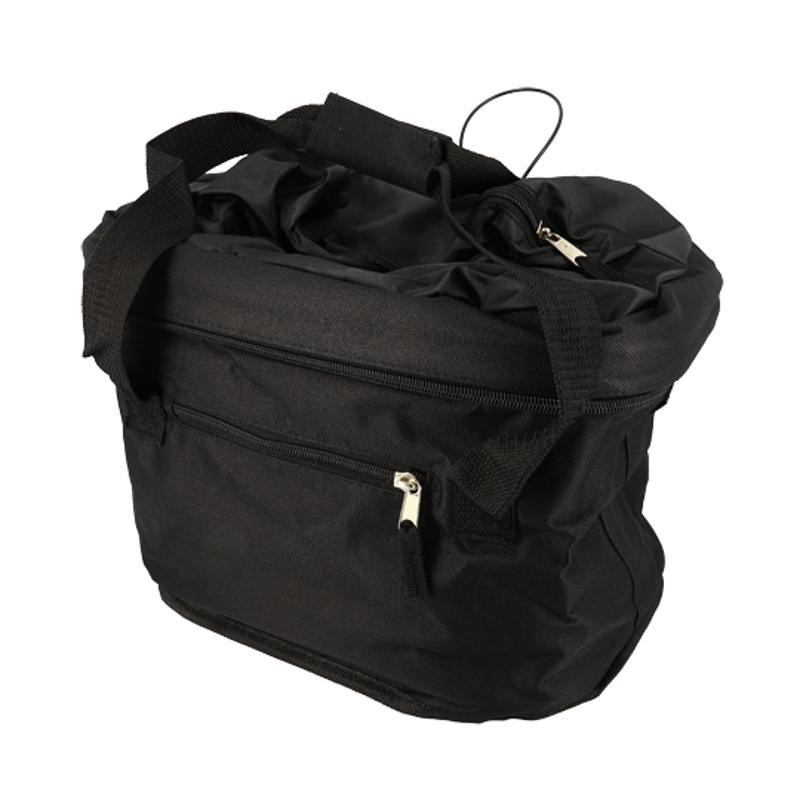 PANIER AV A CLIPS PLIABLE TISSUS AVEC ANSE NOIR (FIXATION CINTRE DIAM. 22/25.4MM)