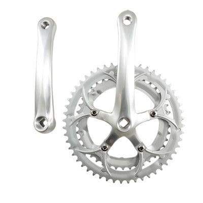 PEDALIER ROUTE COMPACT 52-42D L170 D110 ARGENT 8/9/10V (AXE CARRE 113MM)