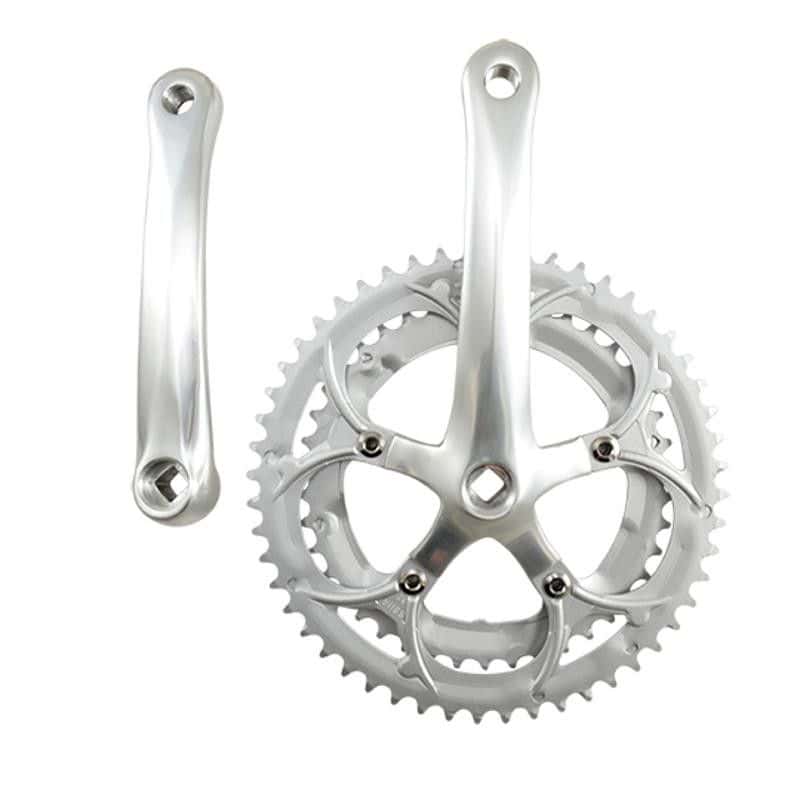 PEDALIER ROUTE COMPACT 52-42D L170 D110 ARGENT 8/9/10V (AXE CARRE 113MM)