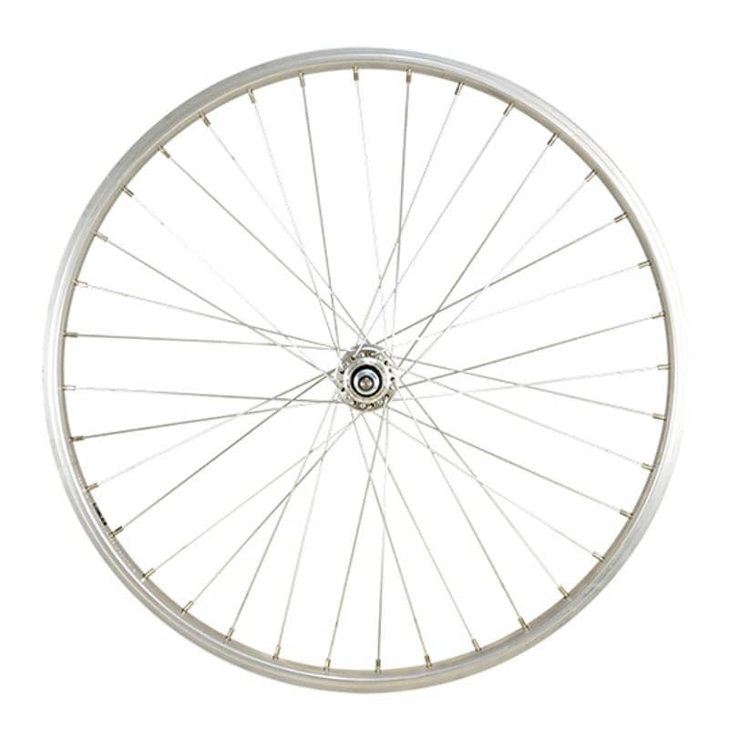 ROUE VTT 24" AV ECROU. AXE PLEIN JANTE ALU ARGENT MACH1. M110 MOY. MICHE MAGNUM V-BRAKE 36