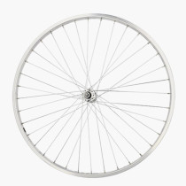 ROUE VTC 28" AV ECROU AXE PLEIN JANTE ALU ARGENT MACH1 M110 EVO MOY.MICHE MAG. V-BRAKE 36T