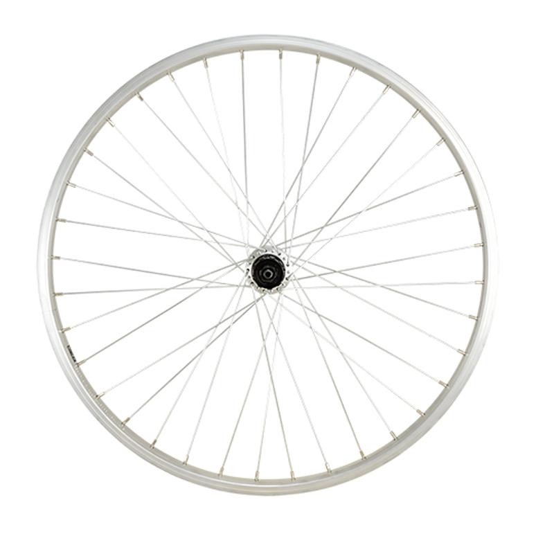 ROUE VTT 24" AR BLOCAGE K7 JANTE ARGENT MACH1 M110. MOYEU SHIMANO TX500 V-BRAKE 8/9/10V