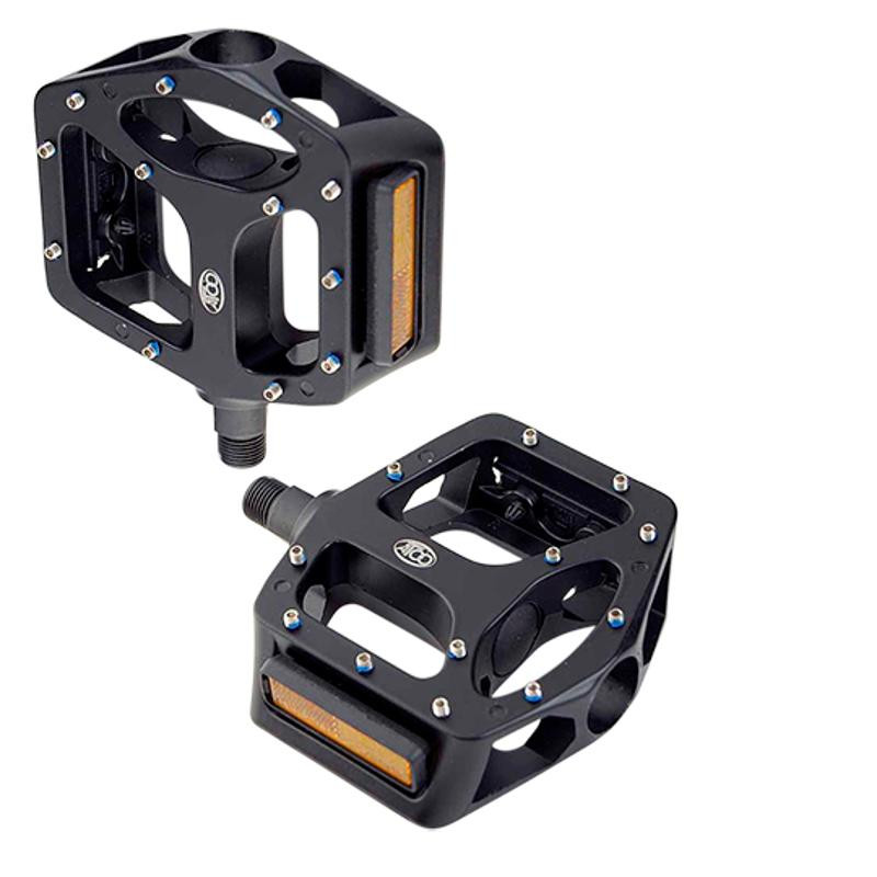 PEDALE BMX OPTIMIZ PLATEFORME ALU ERGOTS DEMONTABLES NOIR D 9/16 (PR)