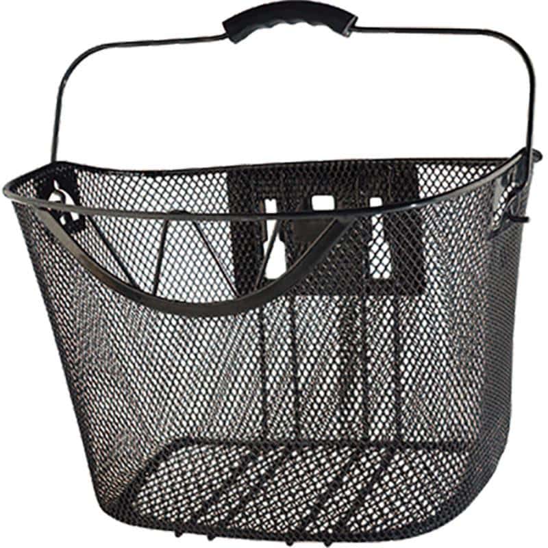 PANIER AV A CLIPS ACIER MAILLE XXL NOIR 350X250X250MM (FIXATION SUR CINTRE 22/25.4/31.8)