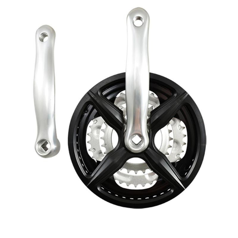 PEDALIER VTT TRIPLE 48-38-28D L170 ALU NOIR PARE CHAINE DEMONTABLE 7/8V (AXE 122MM)